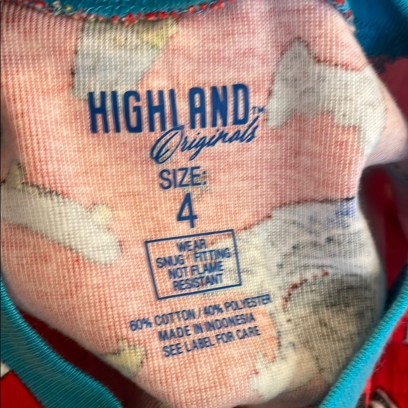 Vibrant Red and Blue Shark-Themed Pajama Set - Picture 2 of 2